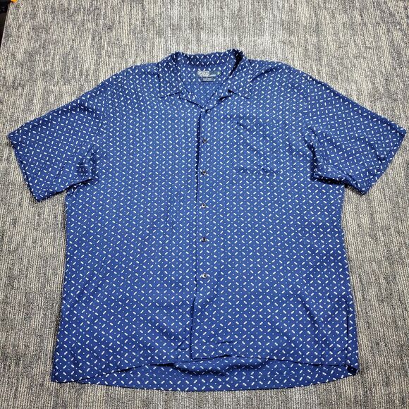 Vintage 90s Polo Ralph Lauren Shirt Men's Clayton XXL Geometric, Rayon, Y2K - Picture 2 of 12